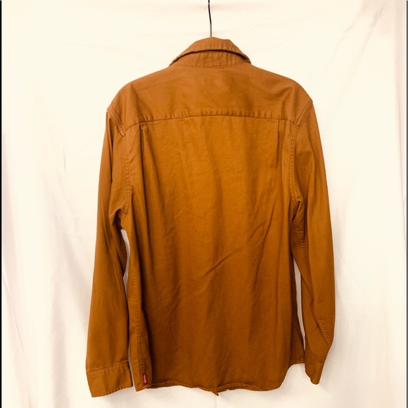 Wrangler NWOT mens long button down brown/khaki shirt. Size Med. - Picture 2 of 8